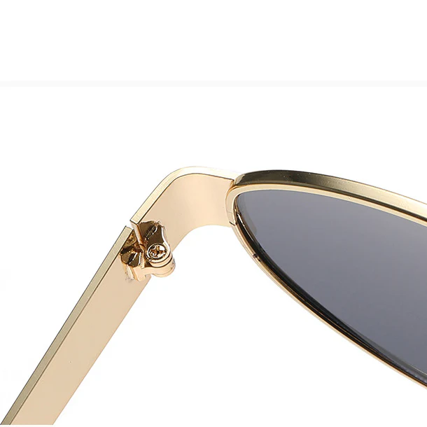 Oval Trendy Sunglasses with Chunky Metal Temples VK2273 - Image 6