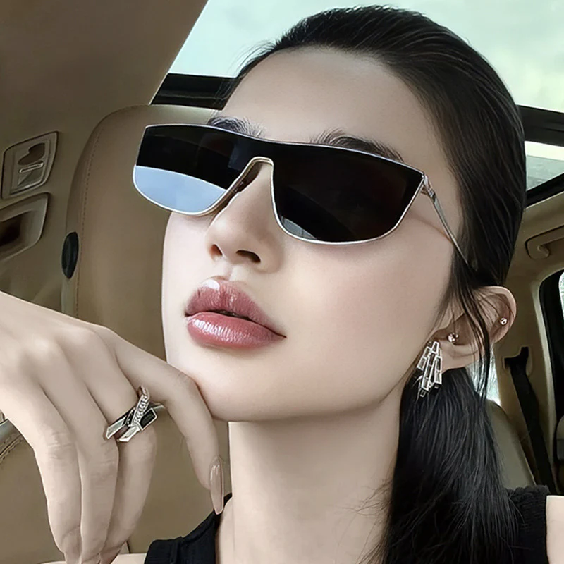 Trendy Y2K One-Piece Lens Metal Sunglasses VK2284 - Image 3