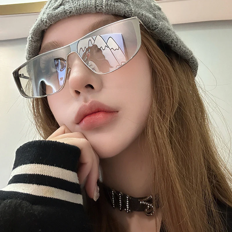 Trendy Y2K One-Piece Lens Metal Sunglasses VK2284 - Image 4