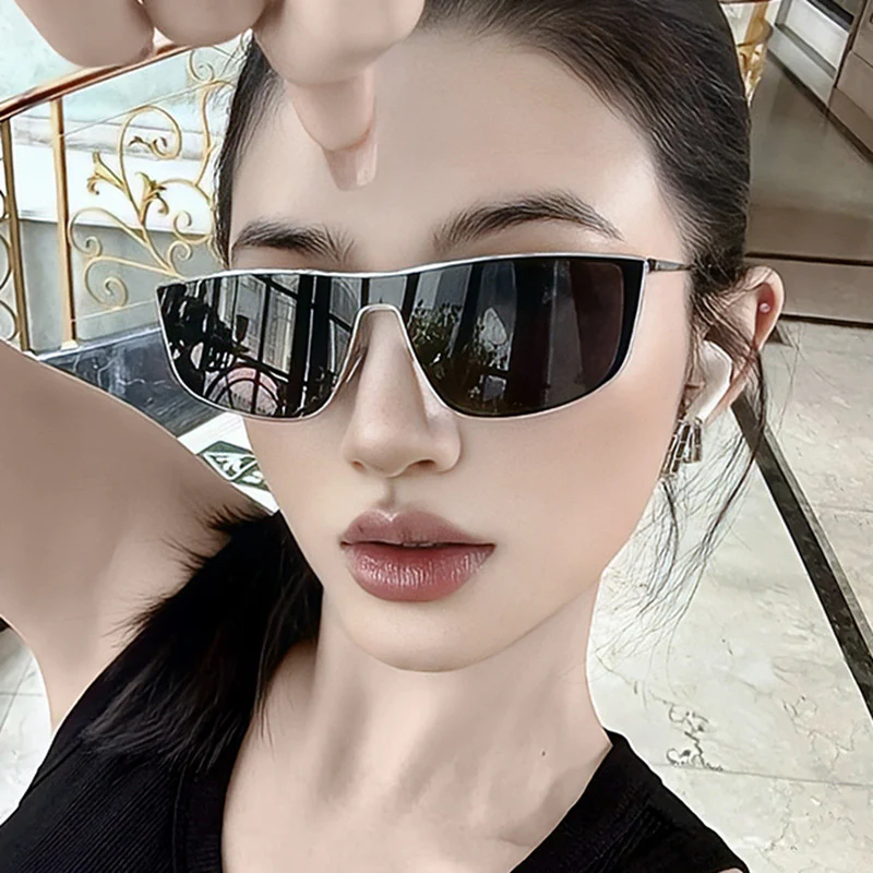 Trendy Y2K One-Piece Lens Metal Sunglasses VK2284 - Image 5