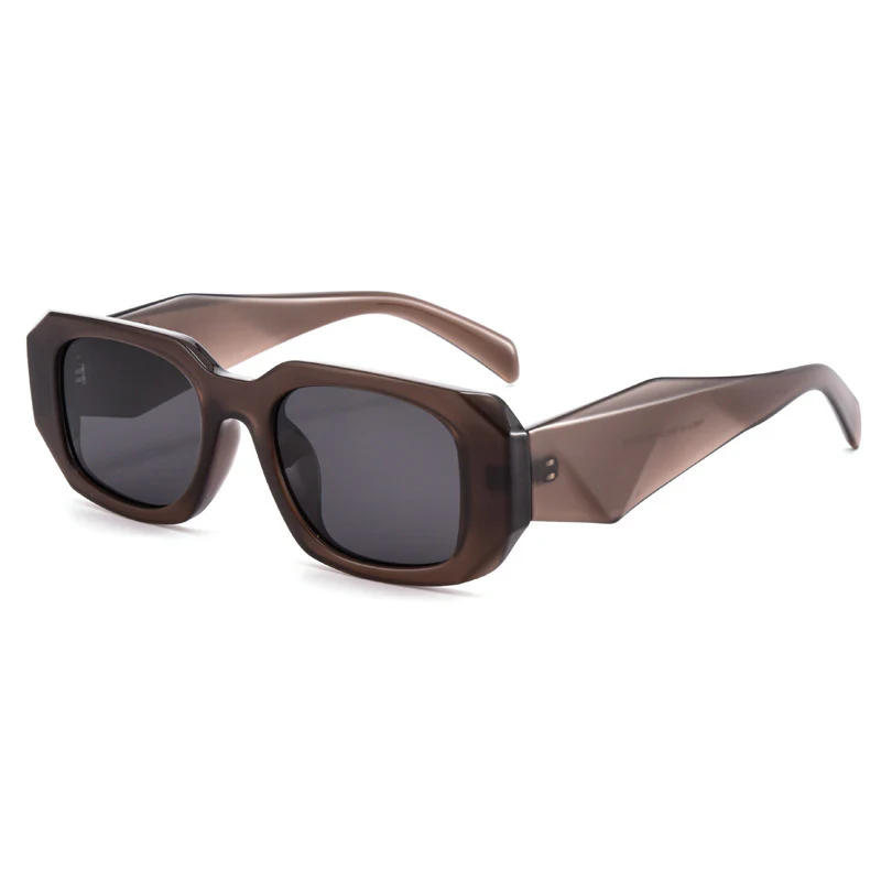 Rectangular Fashion Polarized Sunglasses Geometric Temples VK2285 - Image 9