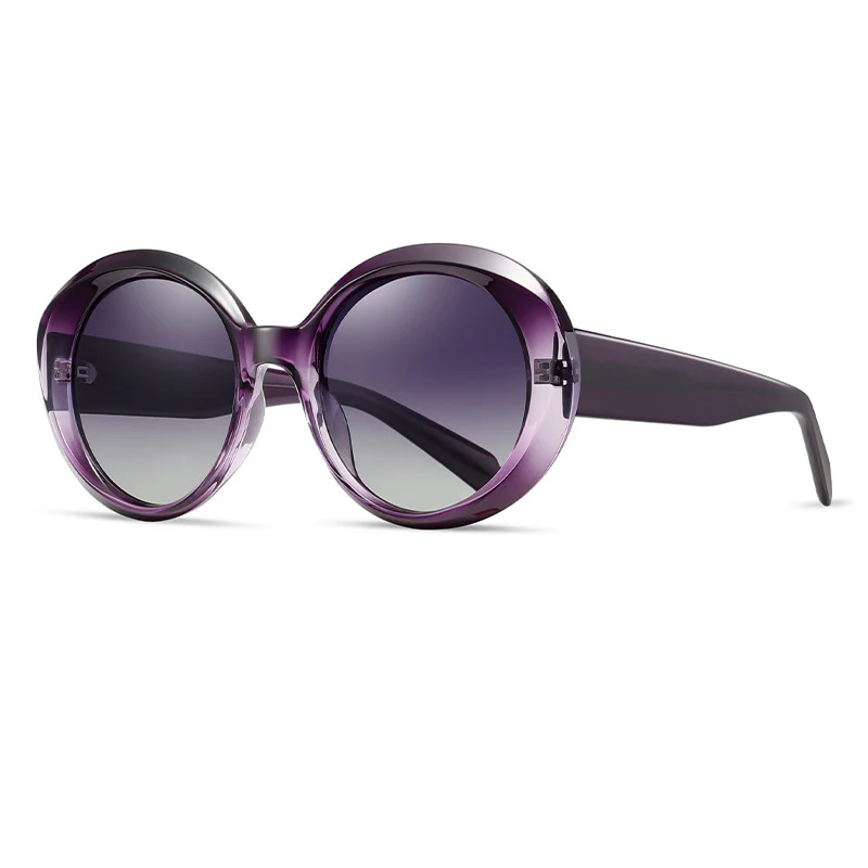 Oversized Round Acetate Sunglasses VK2295 - Image 8
