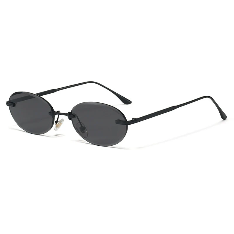 Oval Rimless Trendy Sunglasses VK2298 - Image 5