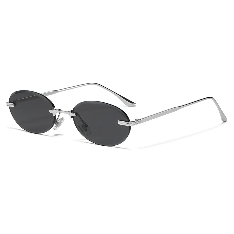 Oval Rimless Trendy Sunglasses VK2298 - Image 7