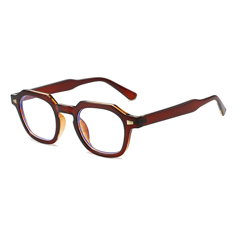 Irregular Geometric Retro Thick Frame Glasses VK2301 - Image 9
