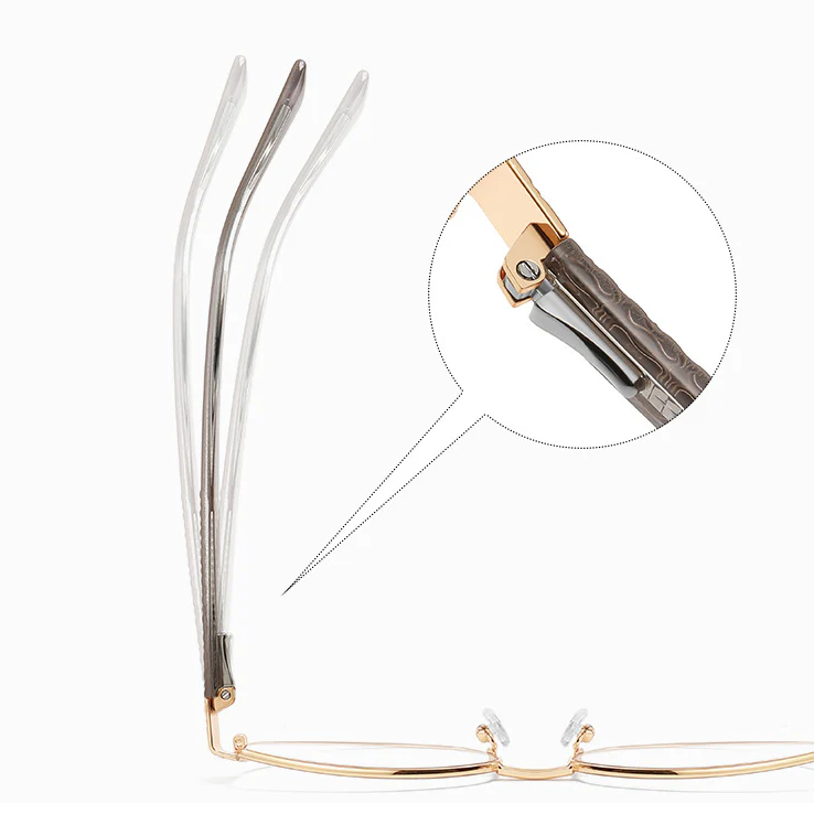 Elegant Metal Oval Glasses with Spring Hinges VK2311 - Image 4