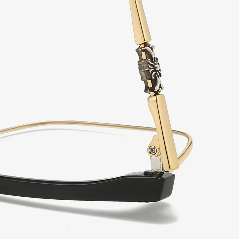 Square Metal Thin Frame Browline Glasses VK2324 - Image 3