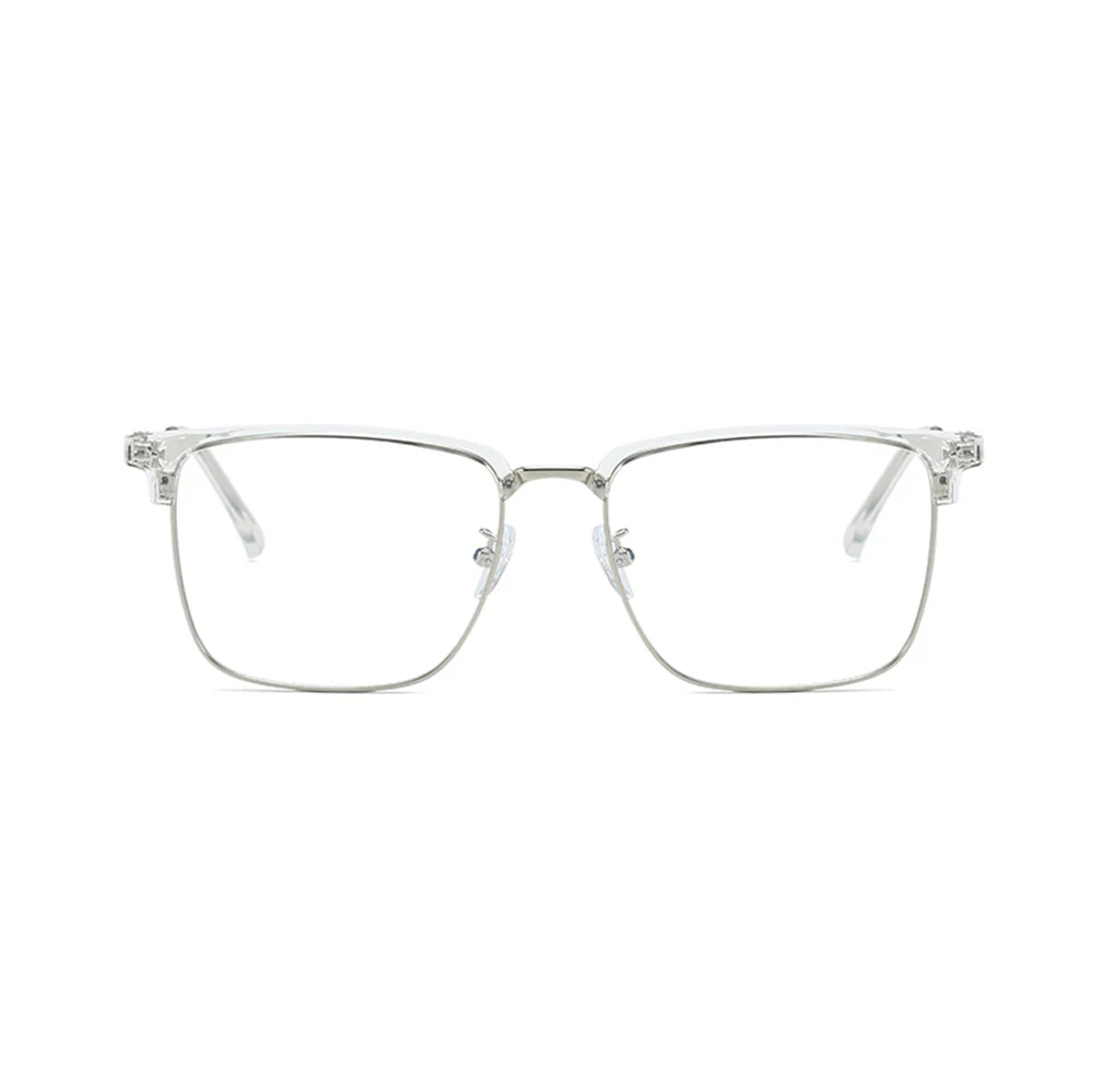 Square Metal Thin Frame Browline Glasses VK2324 - Image 9