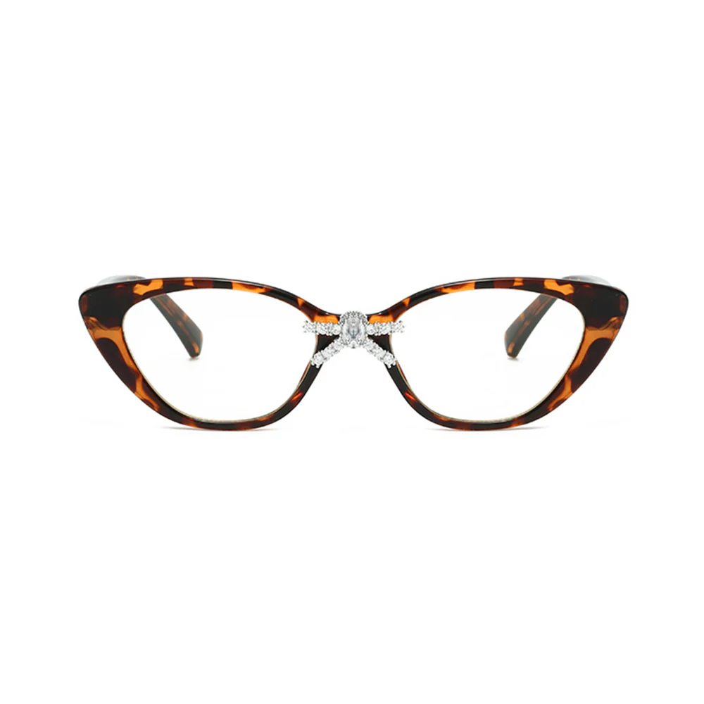 Cat Eye Glasses with Crystal Bow Accent VK2332