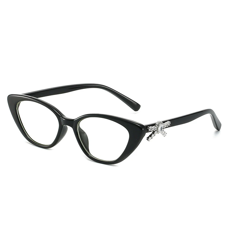Cat Eye Glasses with Crystal Bow Accent VK2332 - Image 6
