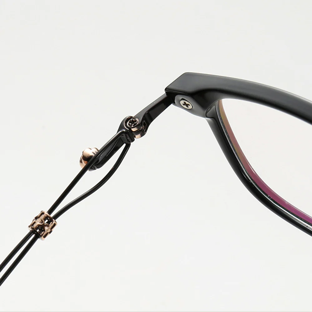 Chic Rectangular Glasses with Hollowed Metal Temples VK2333 - Image 3