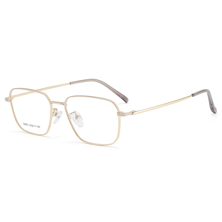 Unisex Rectangular Metal Business Glasses VK2334 - Image 7