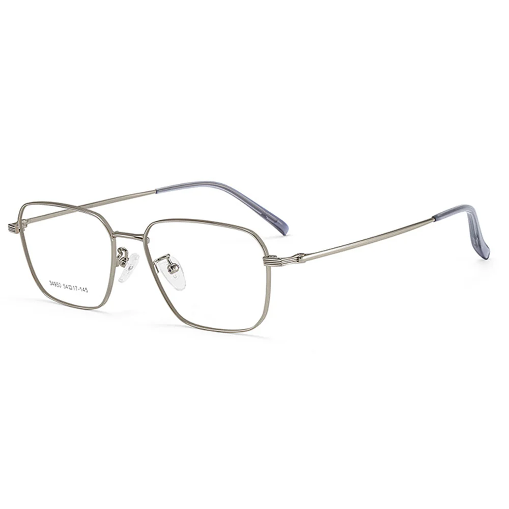 Unisex Rectangular Metal Business Glasses VK2334 - Image 9