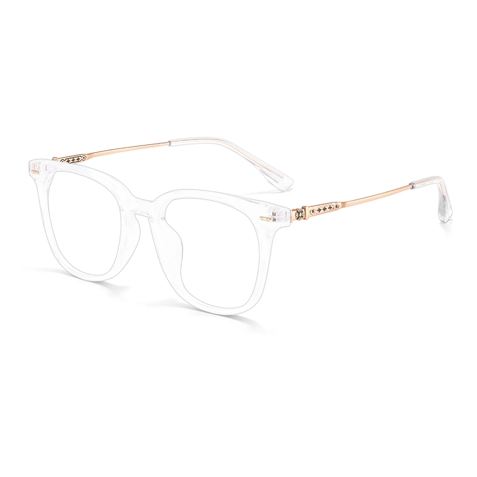 Vintage Style Square Glasses with Metal Accents VK2337 - Image 10