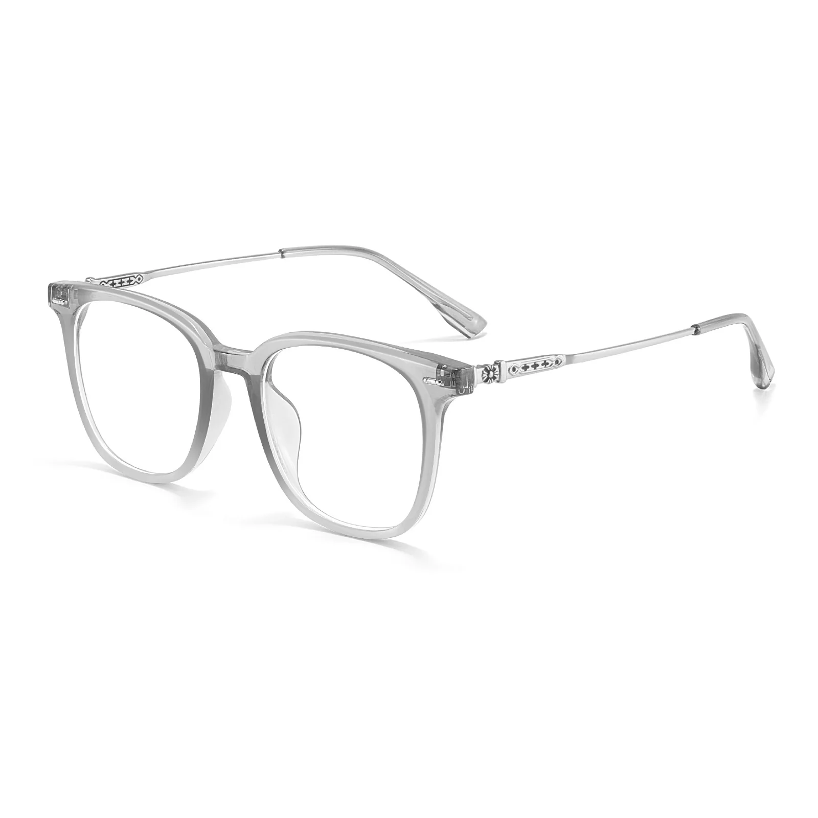 Vintage Style Square Glasses with Metal Accents VK2337 - Image 12