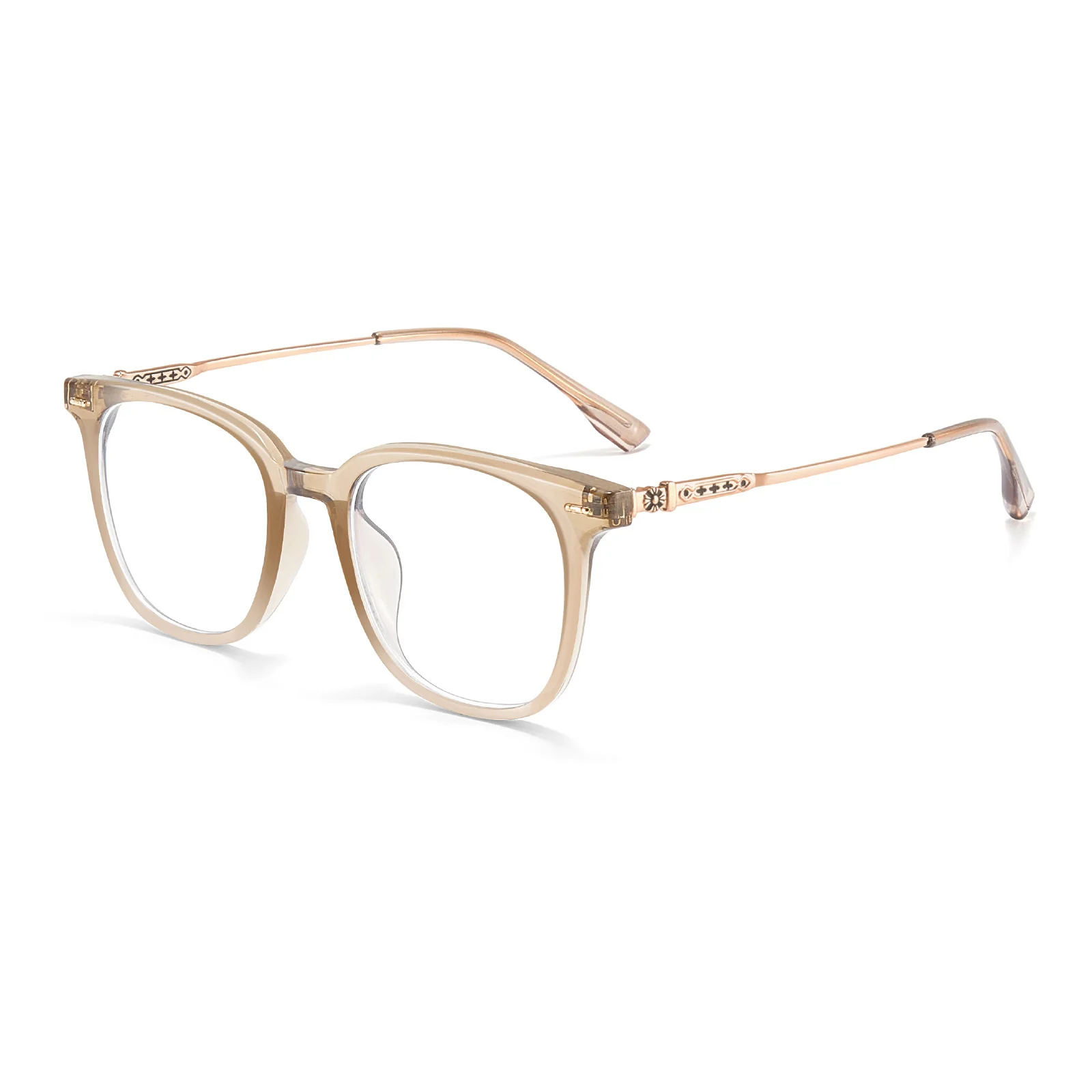 Vintage Style Square Glasses with Metal Accents VK2337 - Image 14