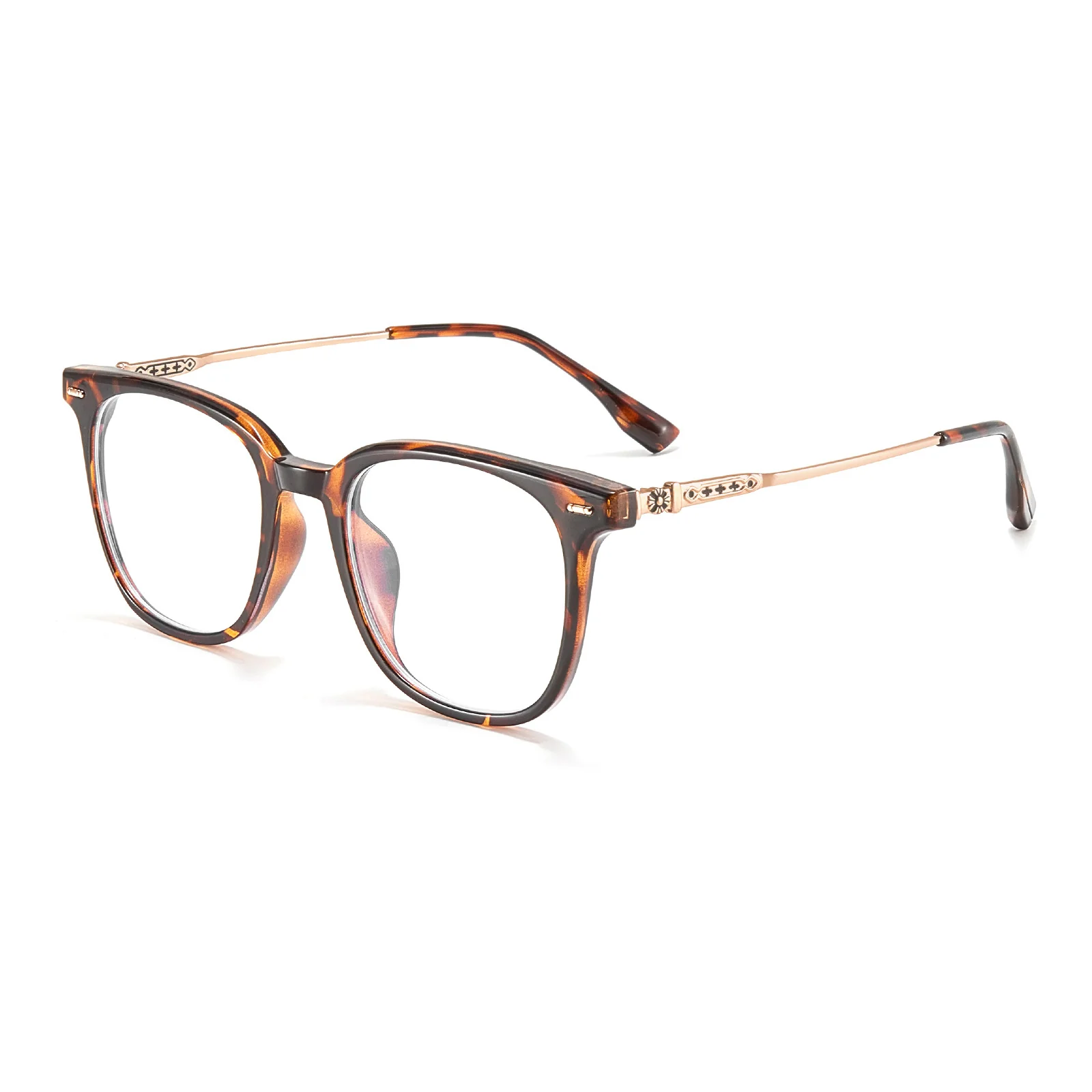 Vintage Style Square Glasses with Metal Accents VK2337 - Image 16