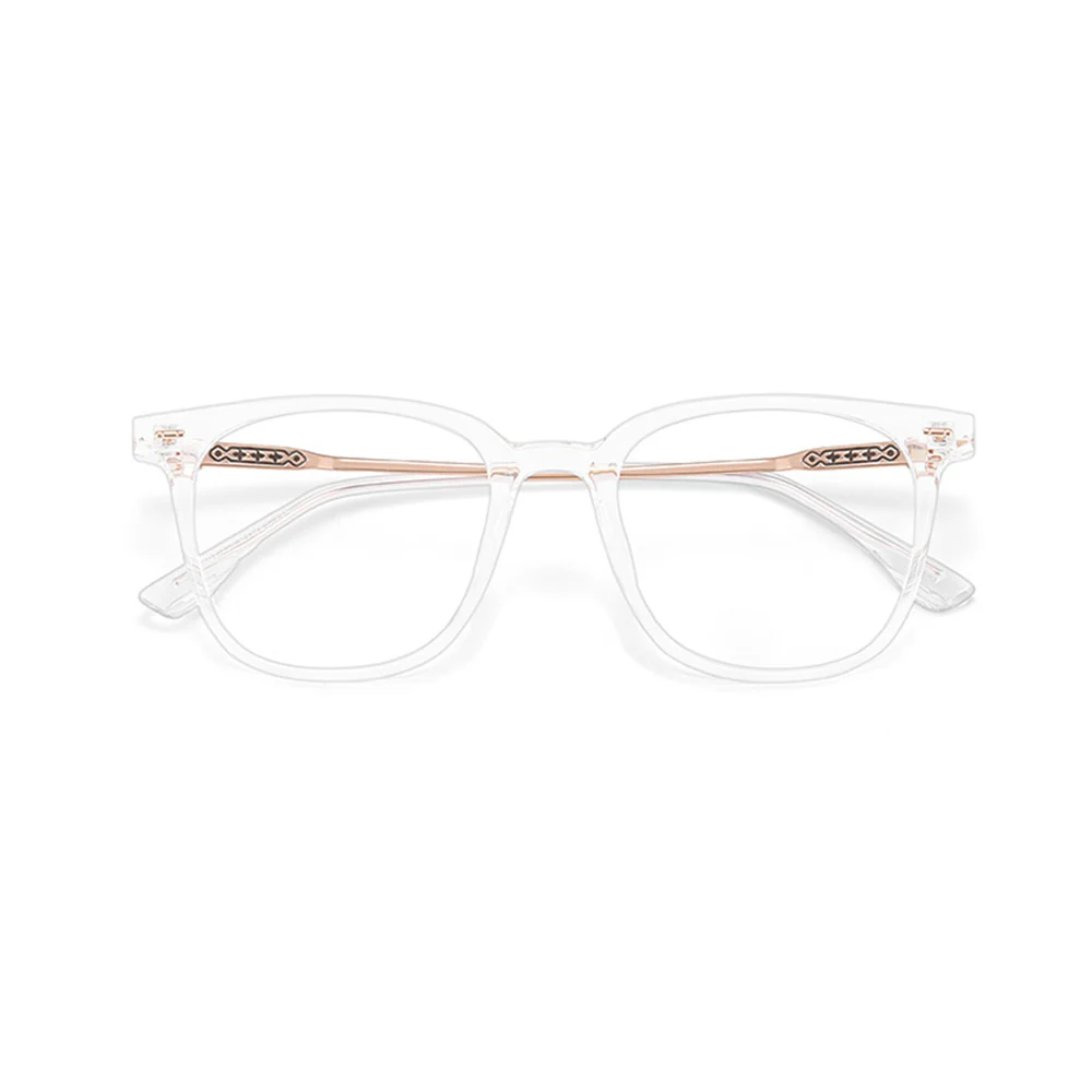Vintage Style Square Glasses with Metal Accents VK2337 - Image 9