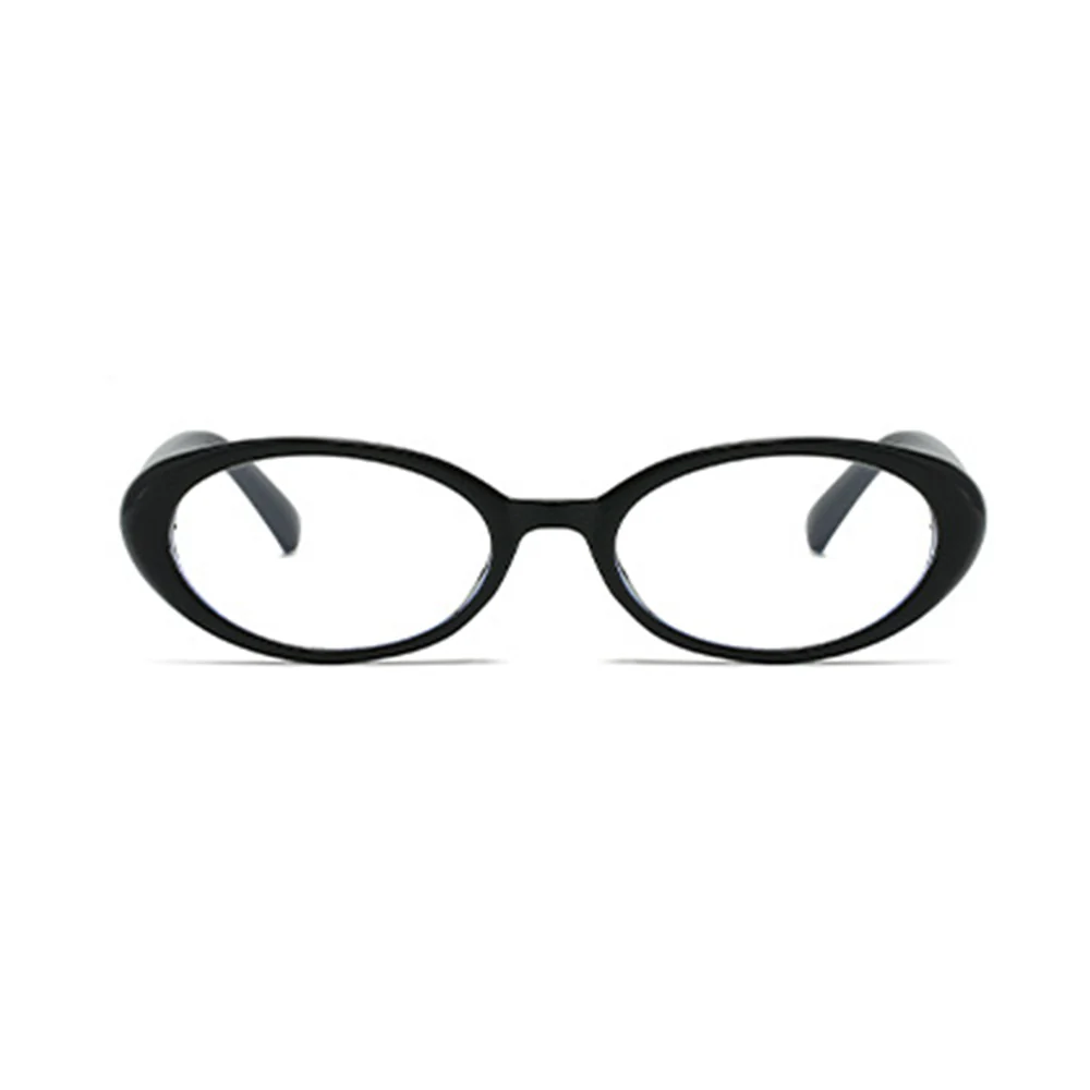 Oval Trendy Glasses with Gold Textured Temple Accent VK2342