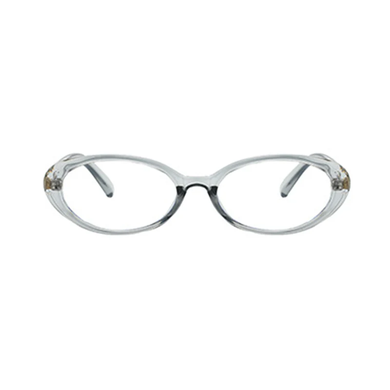 Oval Trendy Glasses with Gold Textured Temple Accent VK2342 - Image 10