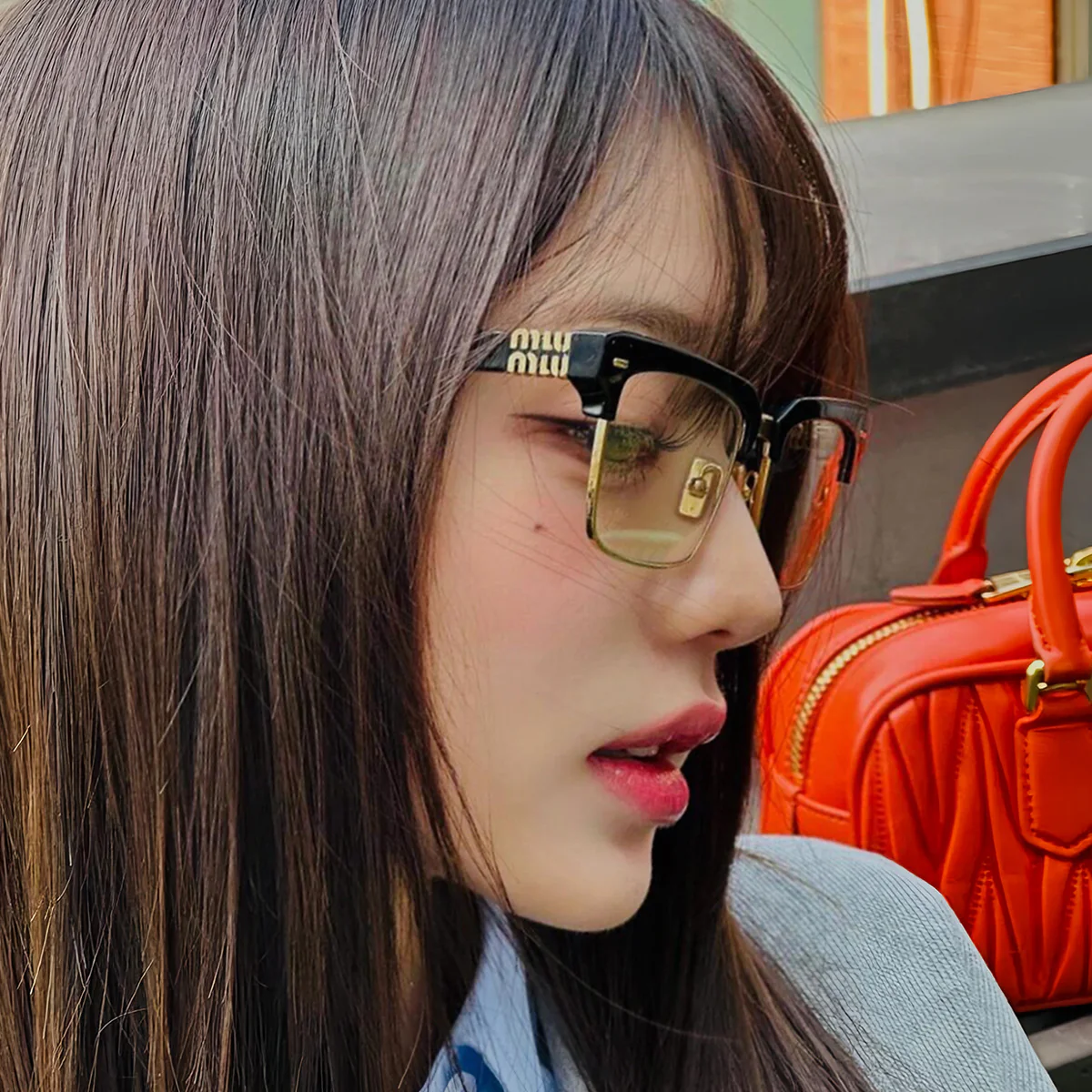 Browline Glasses with Gold Metal Rim VK2348 - Image 4