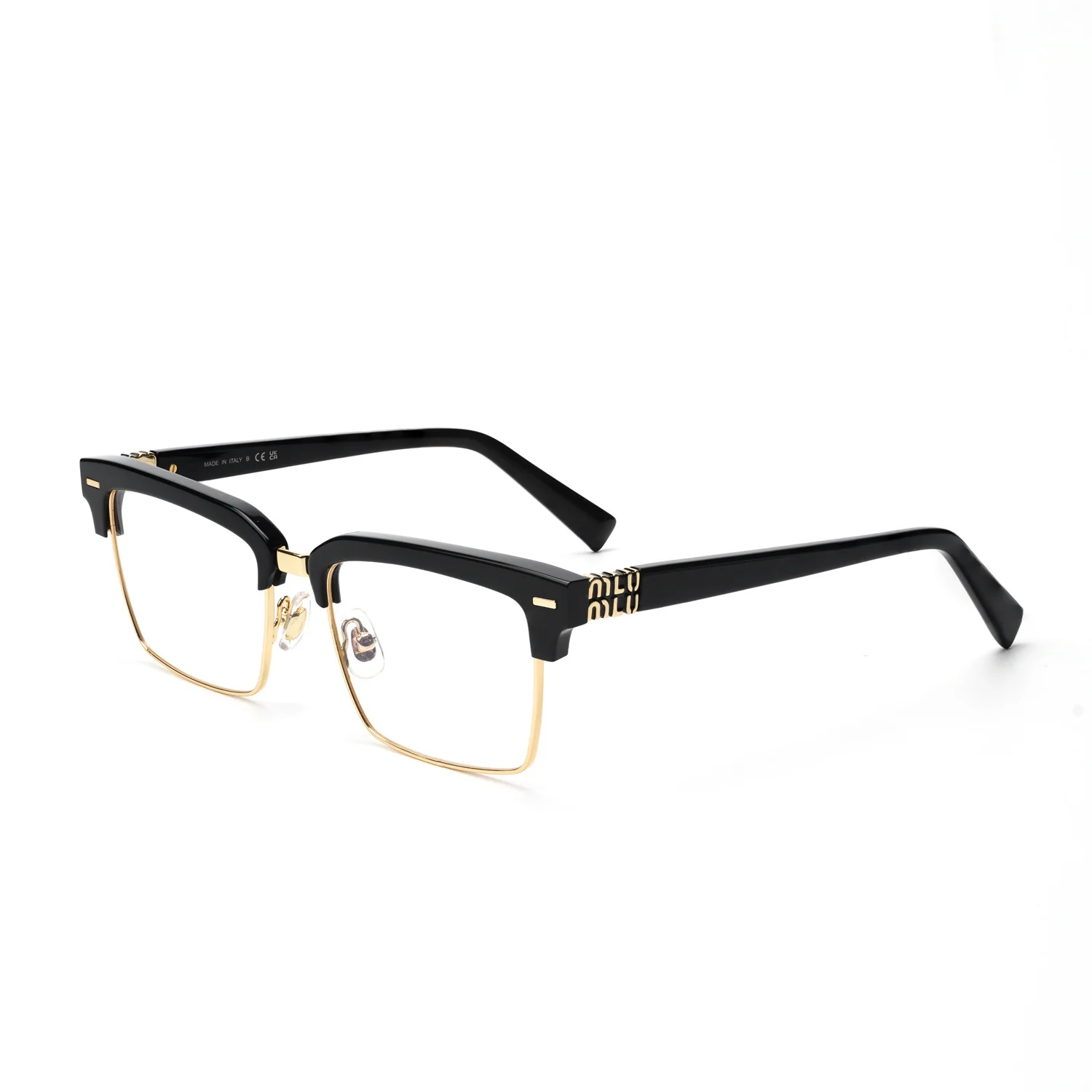 Browline Glasses with Gold Metal Rim VK2348 - Image 7