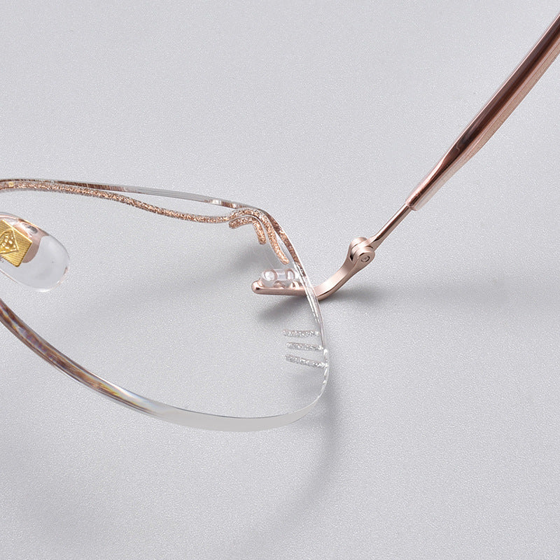 Lightweight Cute Cat-Eye Rimless Glasses for Women VK2361 - Image 6