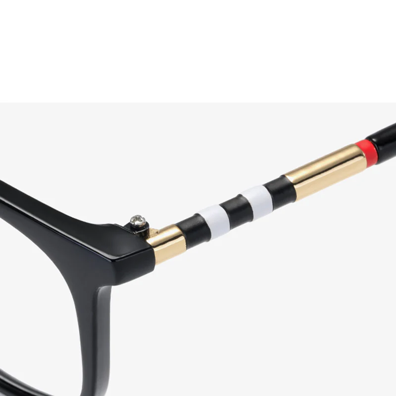 Unisex Rectangle Eyeglasses with Striped Accents VK2363 - Image 4