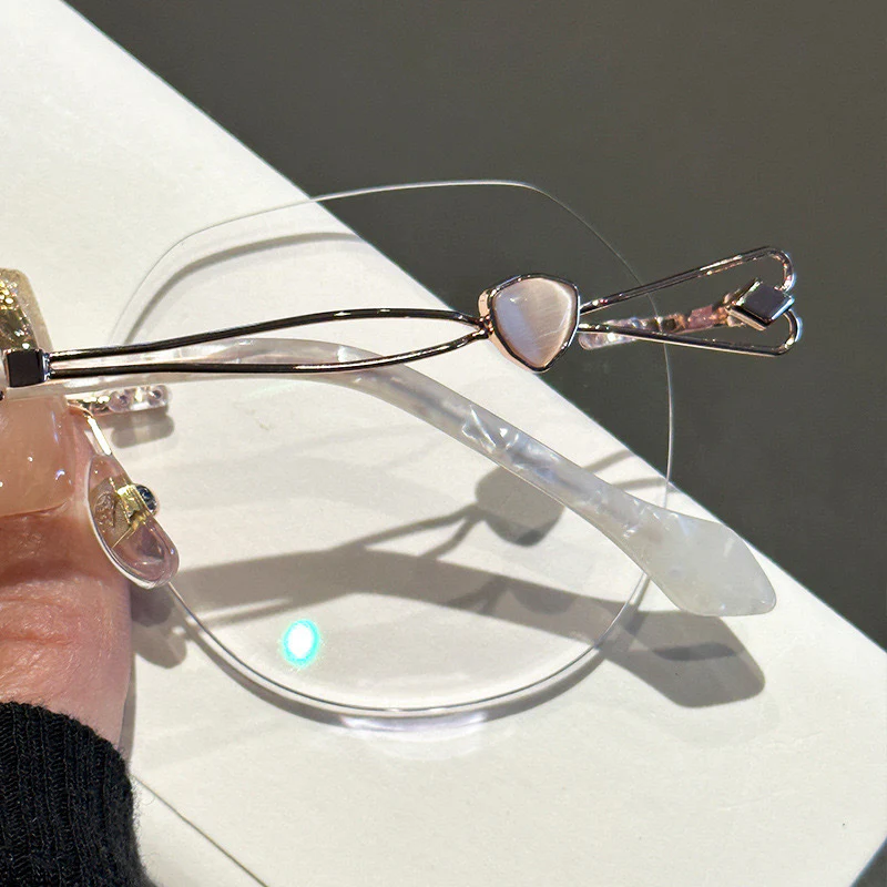 Rimless Anti-Blue Light Eyeglasses with Heart Accent VK2368 - Image 5