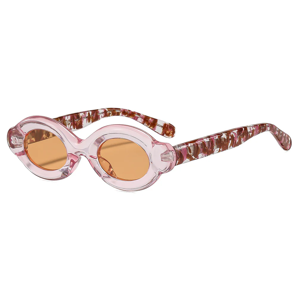Retro Oval Thick-Frame Sunglasses VK2370 - Image 7