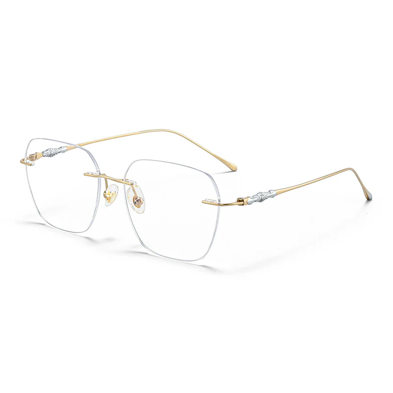Ultra-Light Pure Titanium Rimless Glasses VK2381 - Image 2