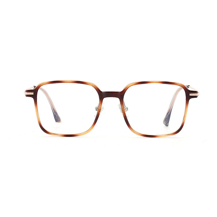 TR Square Eyeglasses with Slim Metal Temples VK2382 - Image 11