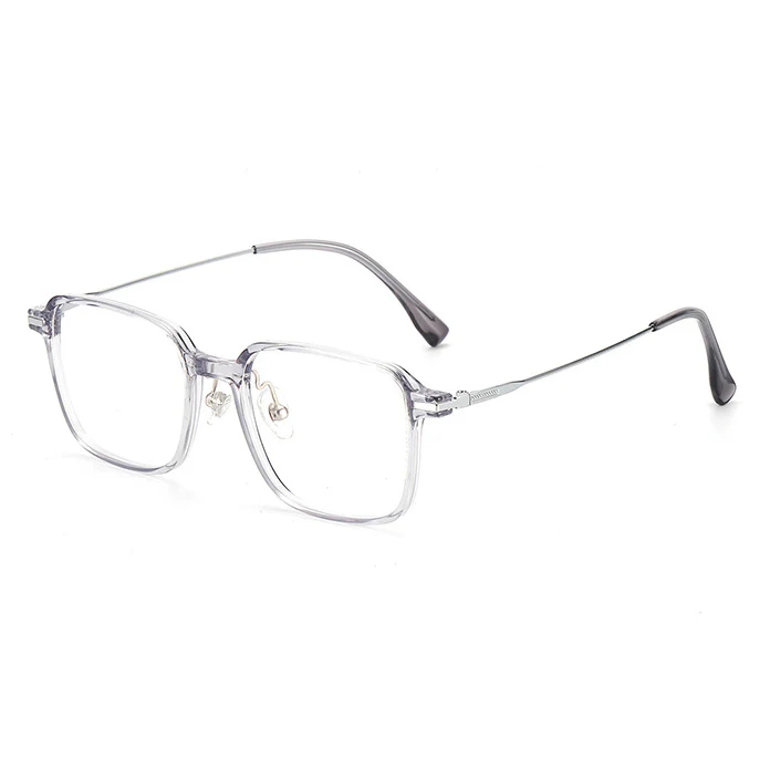 TR Square Eyeglasses with Slim Metal Temples VK2382 - Image 4