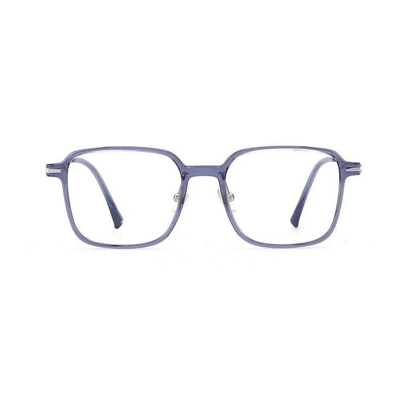 TR Square Eyeglasses with Slim Metal Temples VK2382 - Image 7