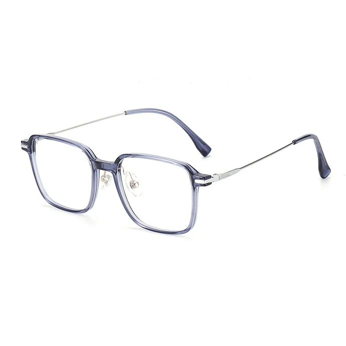 TR Square Eyeglasses with Slim Metal Temples VK2382 - Image 8