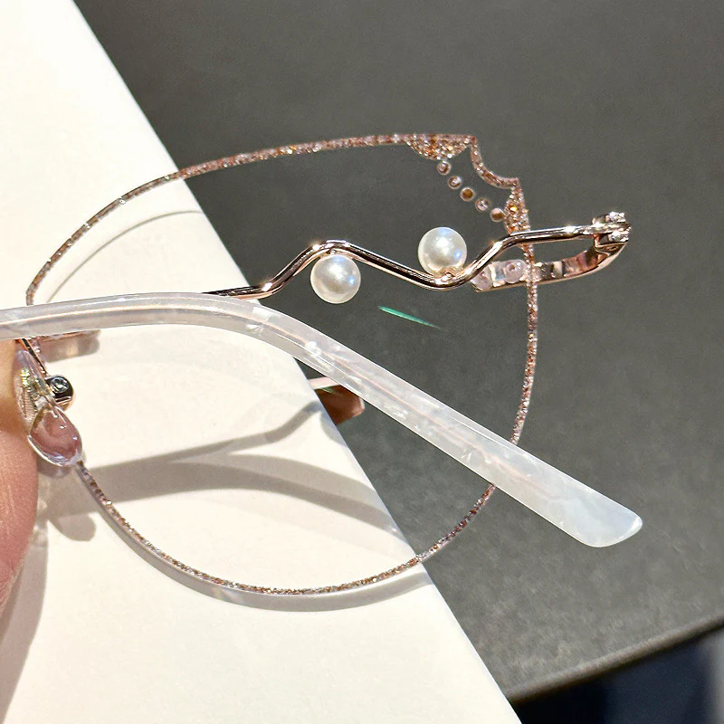 Elegant Rimless Cat-Eye Eyeglasses for Women VK2383 - Image 3